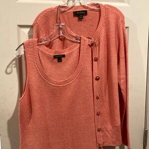 St. John Coral Knit Twinset